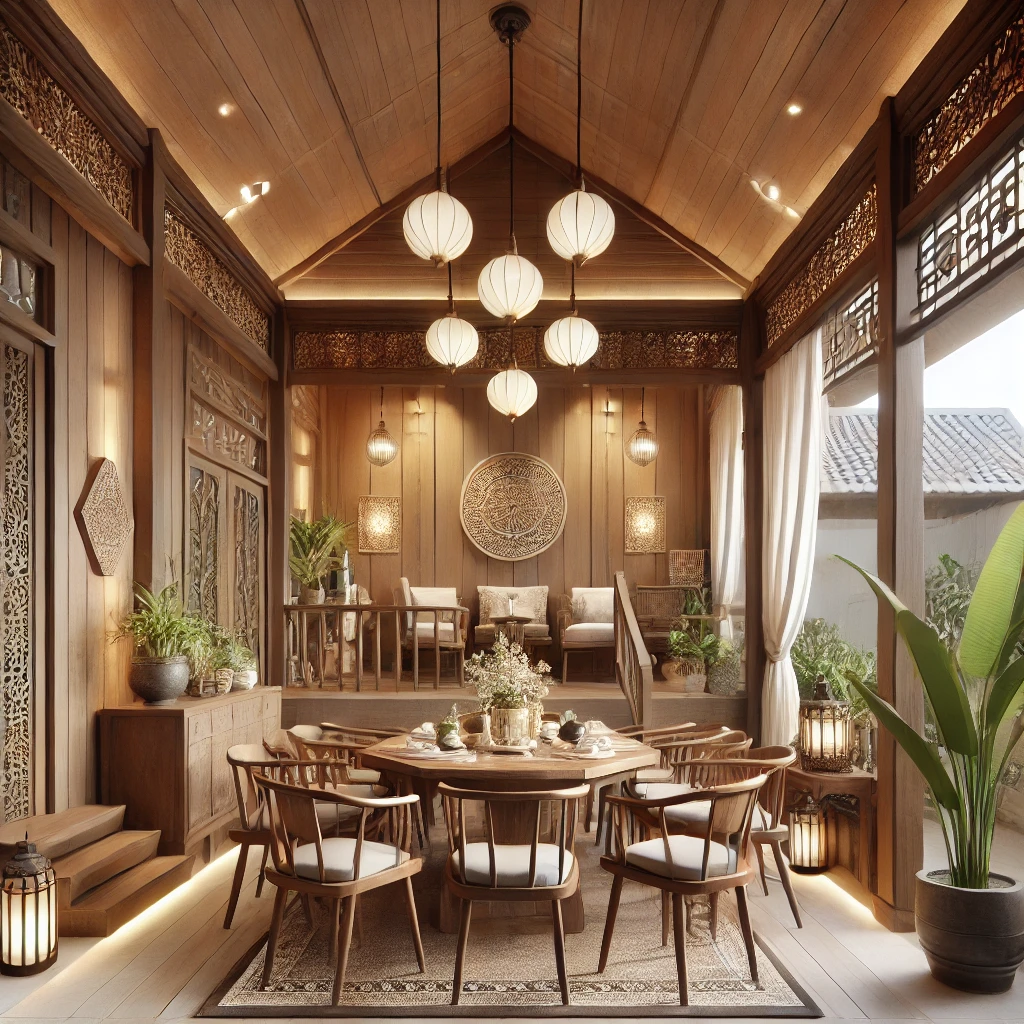 contoh desain rumah makan dengan konsep klasik modern