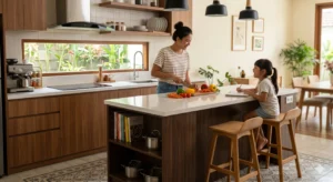 contoh desain kitchen set yang lebih unik